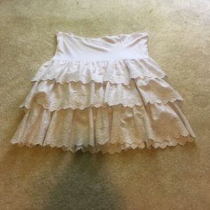 White cotton Lace and floral skirt!
