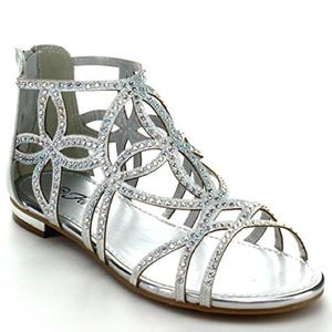Silver Jeweled Sandals