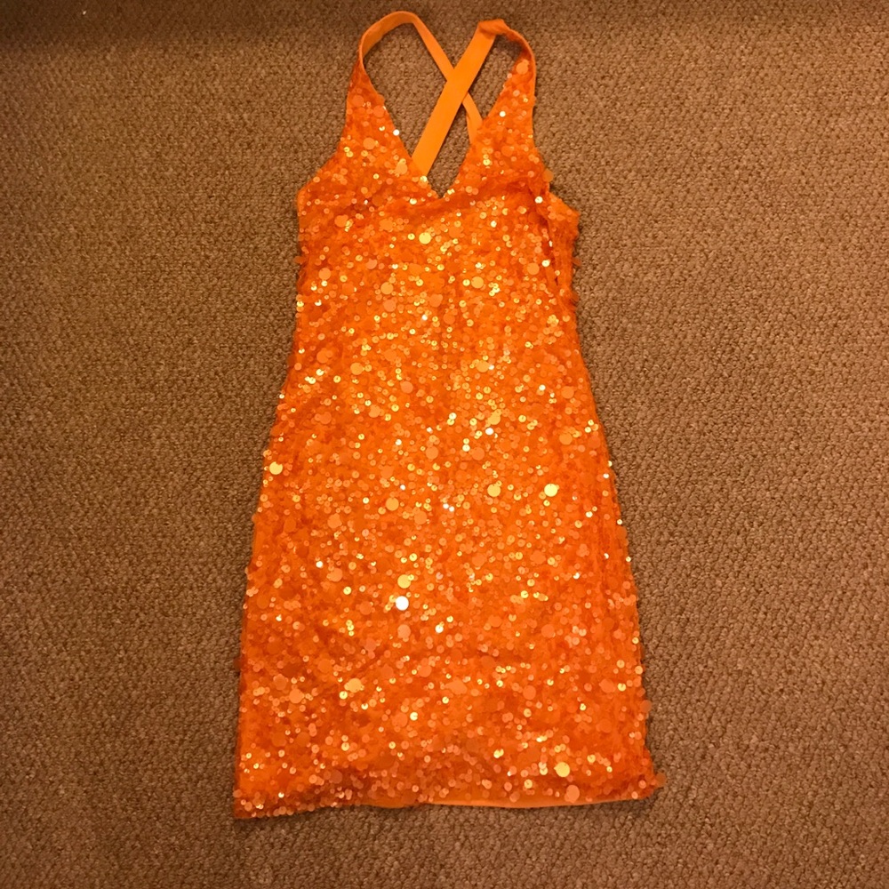 Yvonne LaFleur Orange Sequin Dress
