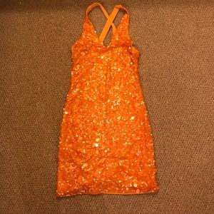 Yvonne LaFleur Orange Sequin Dress