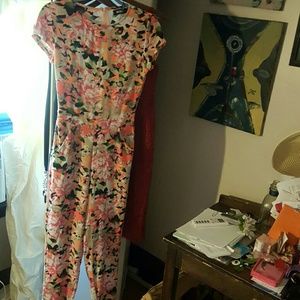 Bright Floral Jumpsuit with Pockets