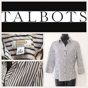 Talbots Stretch Shirt~Striped & Button Down~Size M