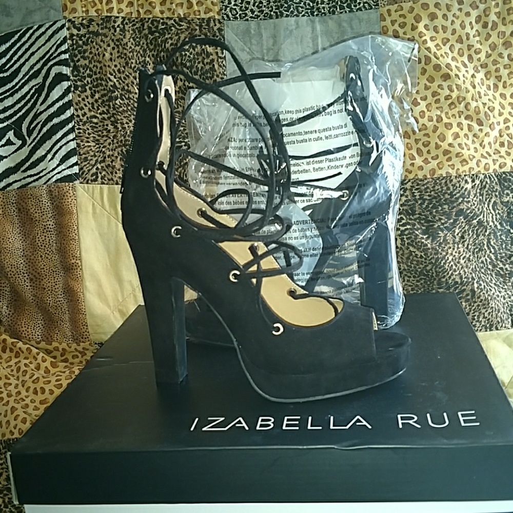 Platform Faux Suede Gladiator Heels