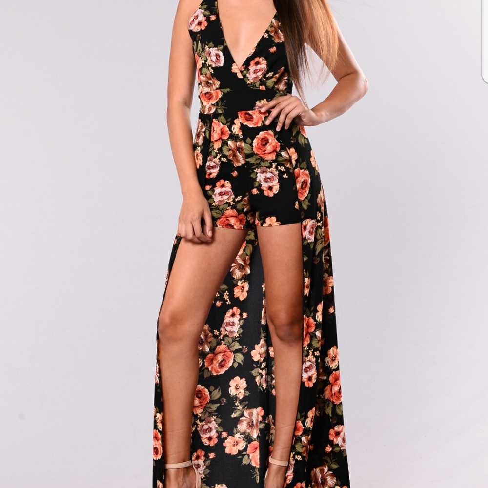 Maxi floral romper