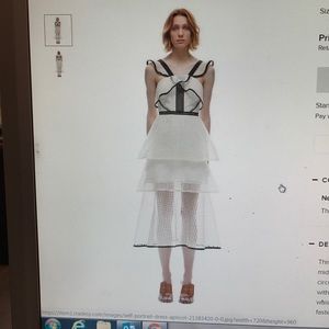 Self-Portrait Flounced Midi Dress