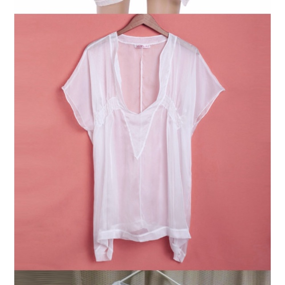 Sexy White chiffon cover up comes new in pkg. - Picture 3 of 6