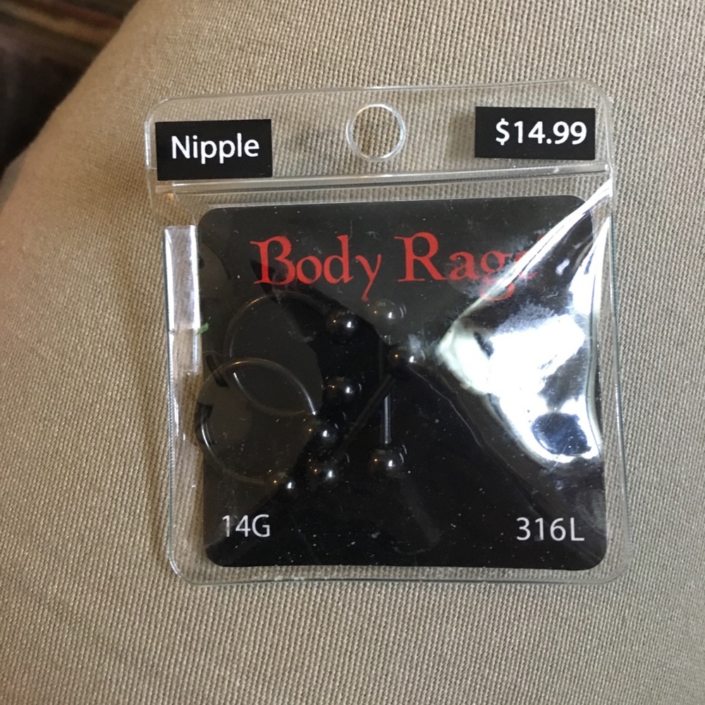 Black nipple jewelry