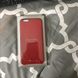 Red iPhone 6+ leather case