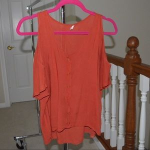 Cold-shoulder blouse