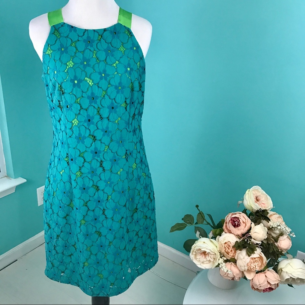 SALE Anthropologie Beth Bowley Dress Size 4 Teal