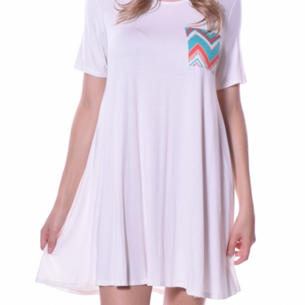 Chevron Pocket T-shirt dress