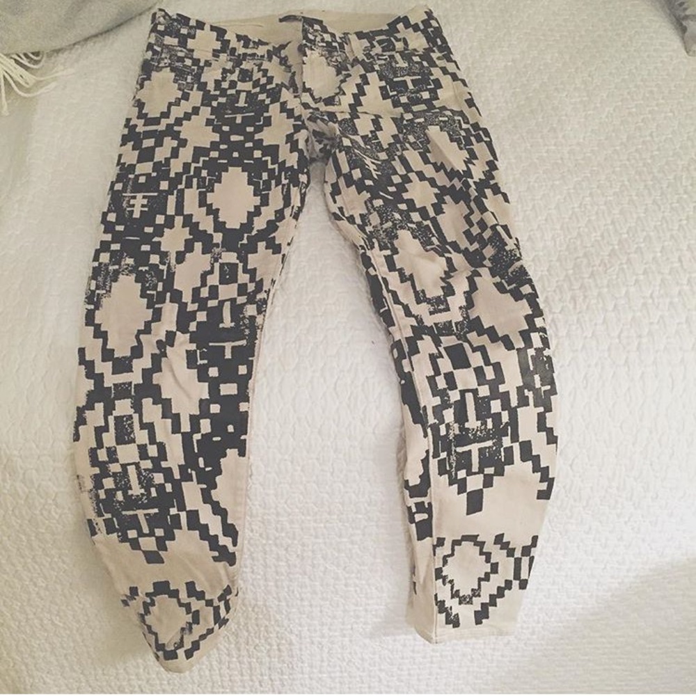 Dope sevens jeans with leather pattern