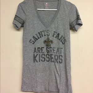 Saints grey v-neck shirt