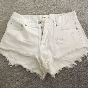 BullHead High Rise White Short