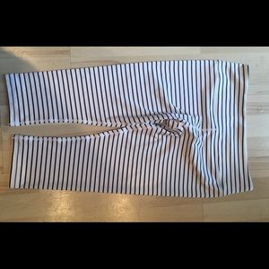 Brand new white and black striped capris