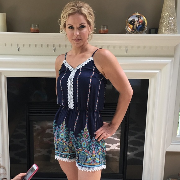 NEW Boho Crochet Spaghetti Strap Romper - Picture 3 of 8