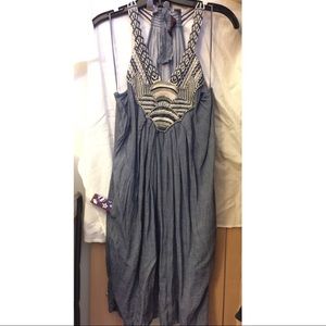 Wiltern Denim dress with crochet details in front