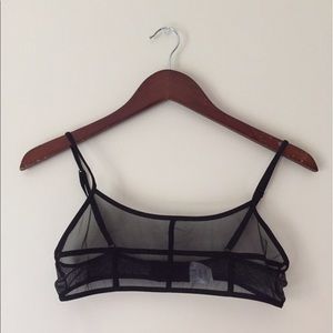 Black Mesh Cross Bralette
