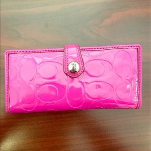 Pink Patent Leather Coach Wallet