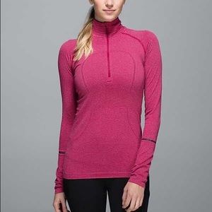 🍒 lululemon 🍒 cranberry half zip running shirt
