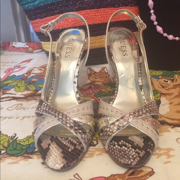 Guess WGADESINA swing back Snake skin Heel -s - Picture 4 of 4