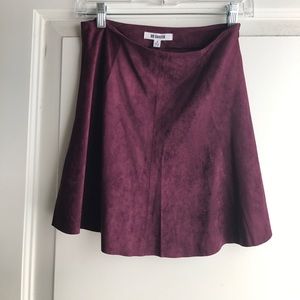 BB Dakota maroon velvet mini skirt