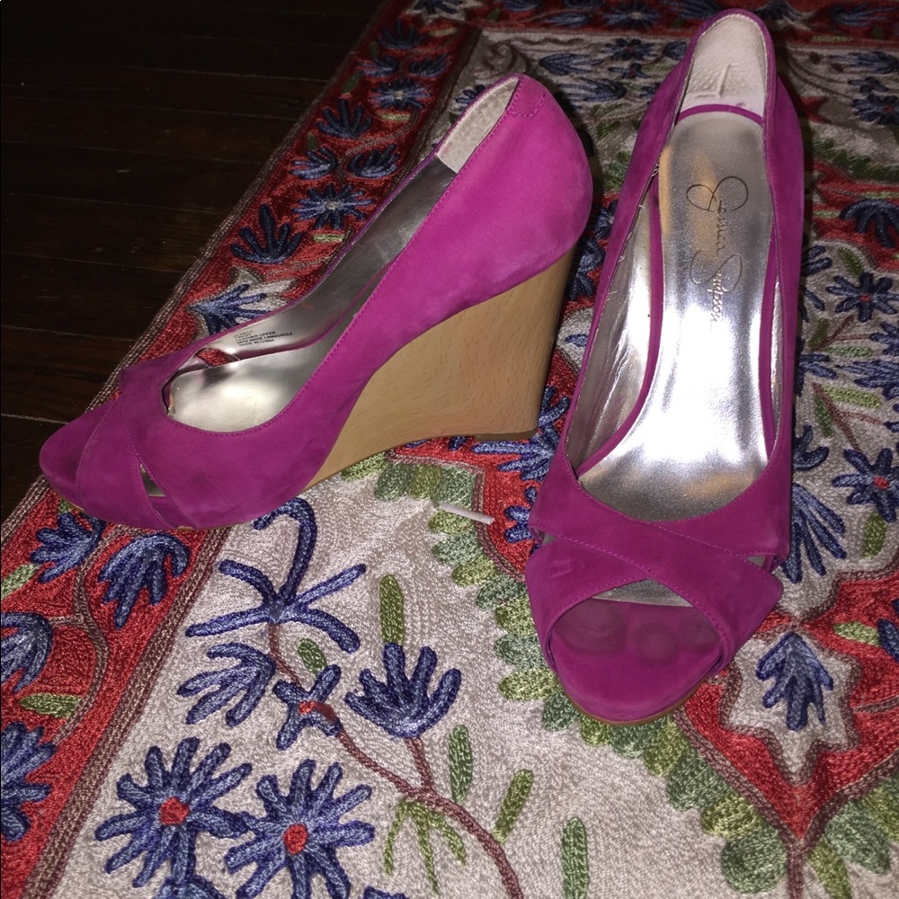 Fuchsia Jessica Simpson wedges