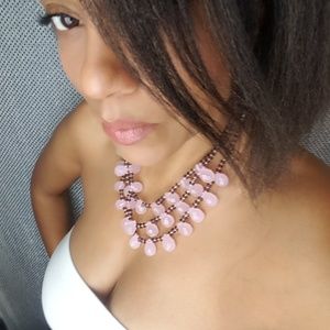 CUSTOM MADE PASTEL PINK STATEMENT NECKLACE