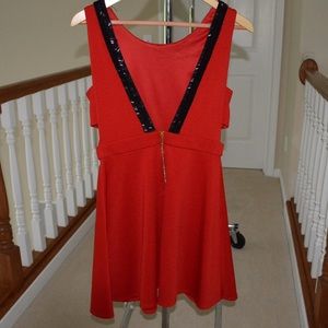 Red Open-Back Dress w/ Side Cutouts