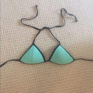 Triangl teal blue bikini top
