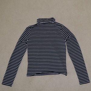 Striped Turtleneck Crop Top