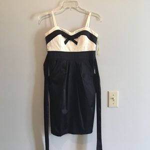 Lace and black cocktail dress