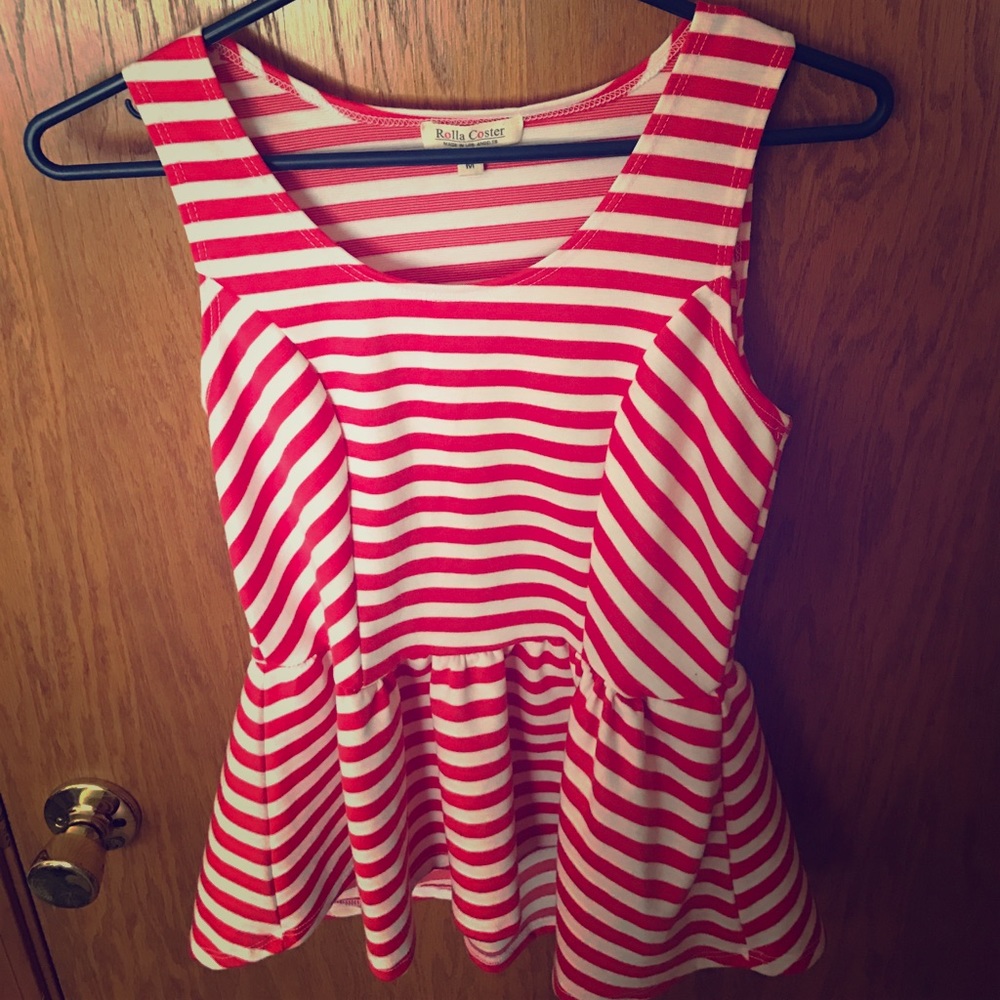 Striped Peplum Top