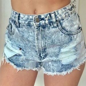 FOREVER21 acid wash high waisted shorts NWOT