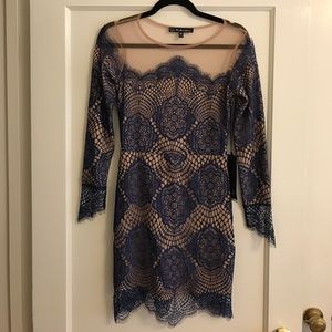 For Love & Lemons Blue Lace Dress