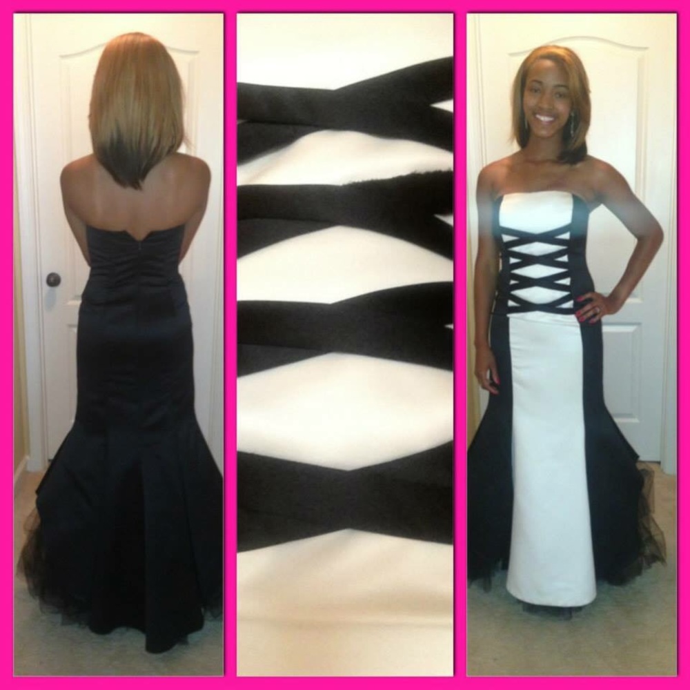 Formal Black and White Dress