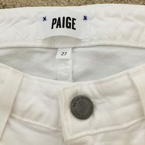Paige Skyline Crop White Jeans