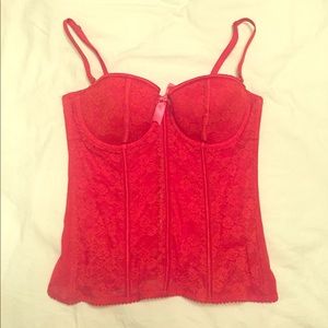Victoria's Secret Red Lace Corset Bra Top