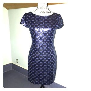 Navy Blue Sequin Dress