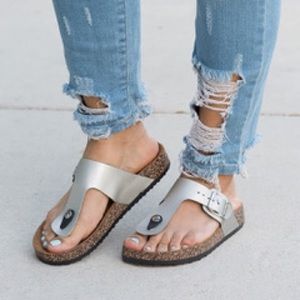  116 Gail Silver Buckle Sandals 116 Gail Silver Buckle Sandals