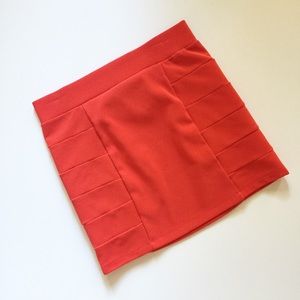 Red orange mini skirt