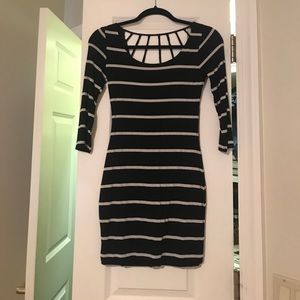 Cotton long sleeved stripe dress