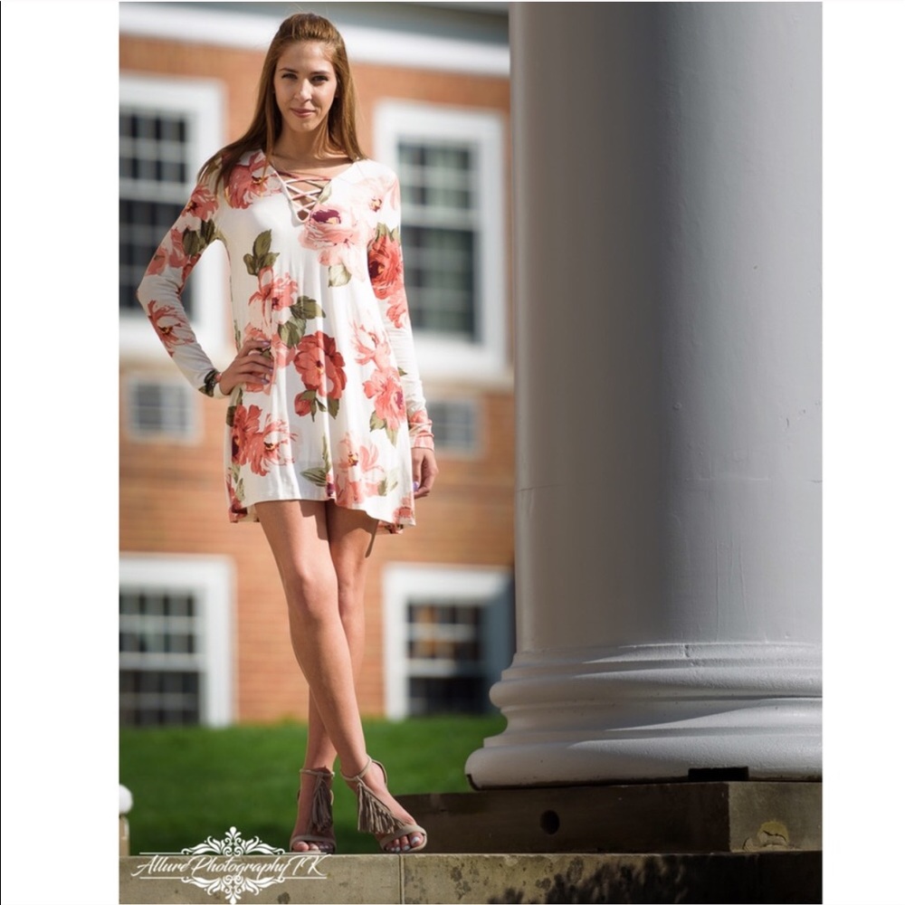 LAST ONE SALE! 🌸Floral Tunic Slip Dress - Picture 4 of 6