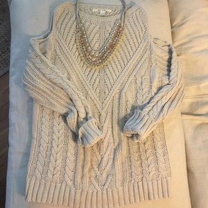 Womens shoulder-less knit sweater