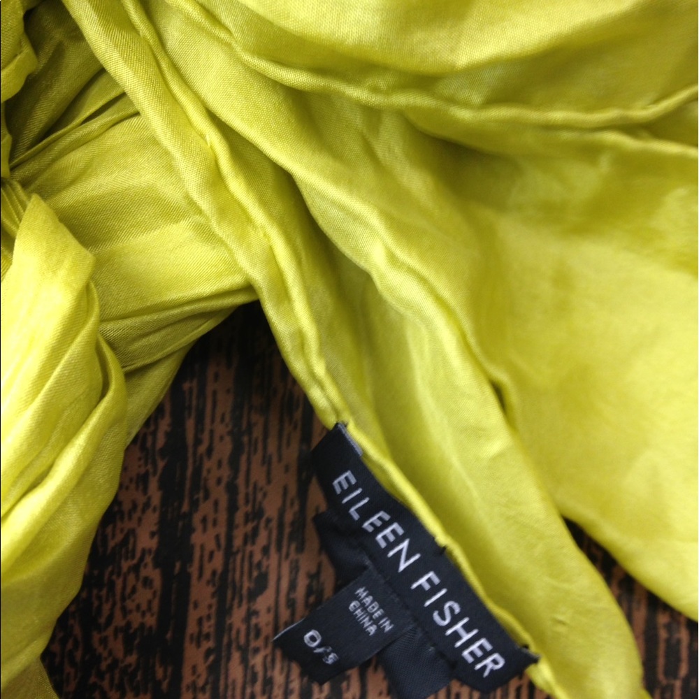 Chartreuse silk Eileen Fisher scarf