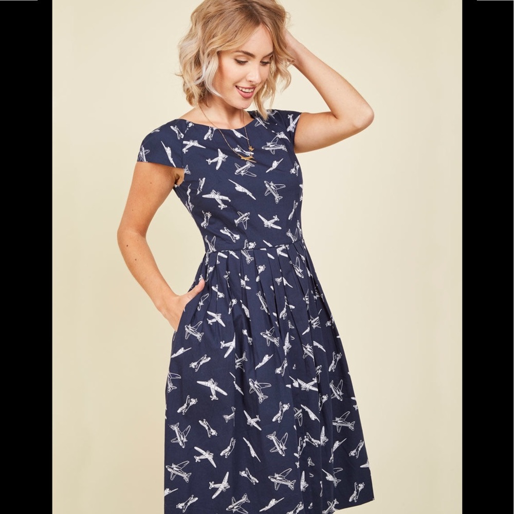 Unmatched Panache midi dress in Airplanes