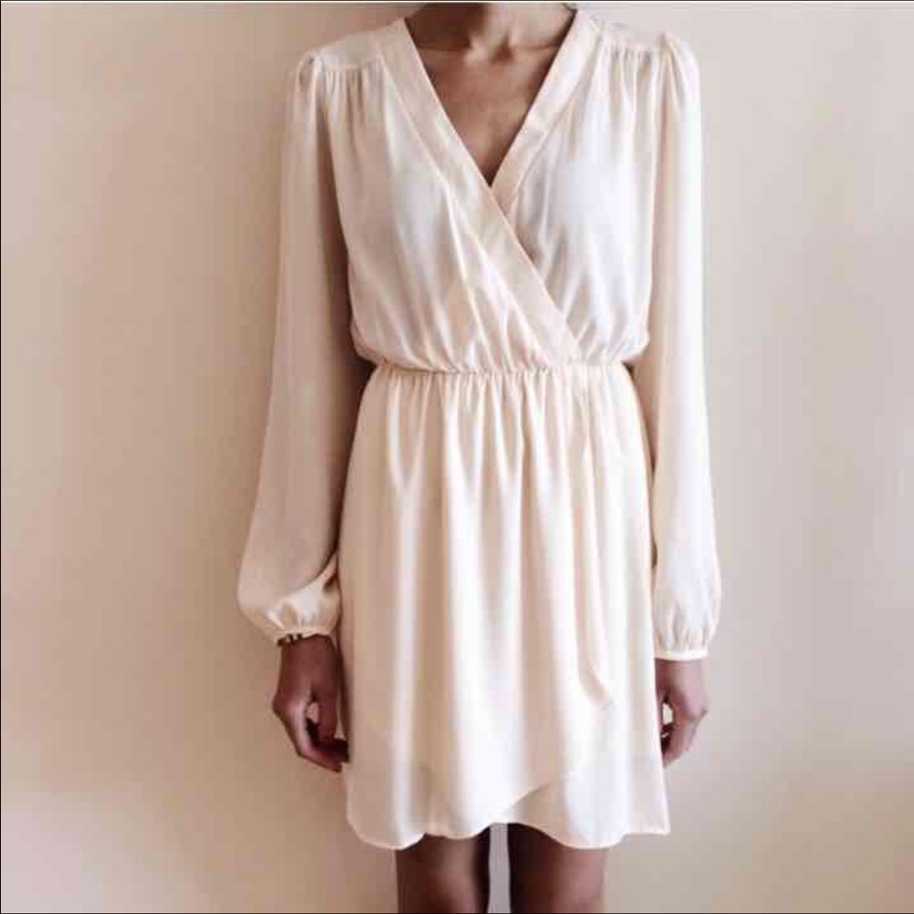 Cream wrap dress Small