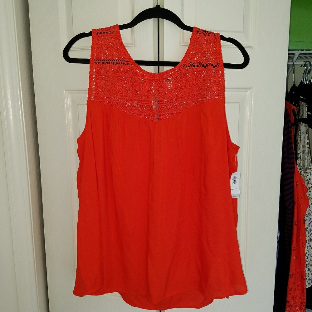 Orange dressy tank top