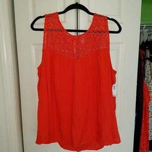 Orange dressy tank top