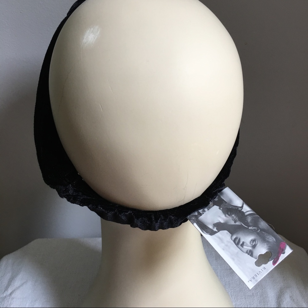 NEW Black Velvet Twist Stretch Headband - Picture 3 of 4
